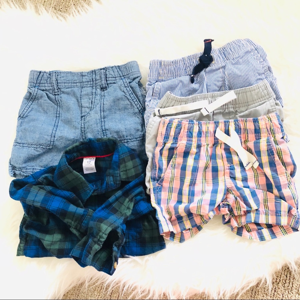 Boy 12 month carters bundle of four shorts shirt